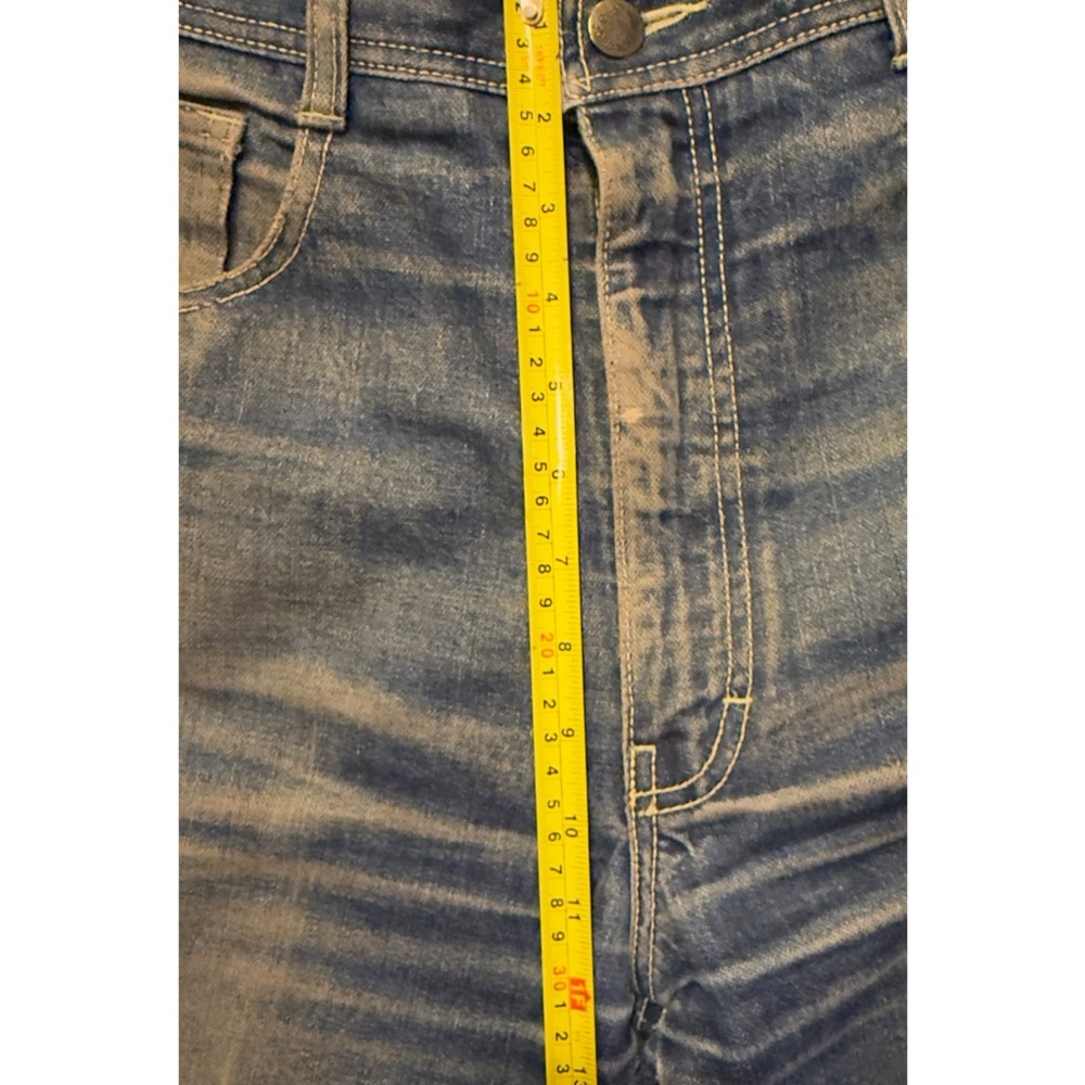 Jordache Y2K Men's Women’s 1980s Worn Blue Bootcut Jeans with Faded Whiskering - Picture 15 of 16